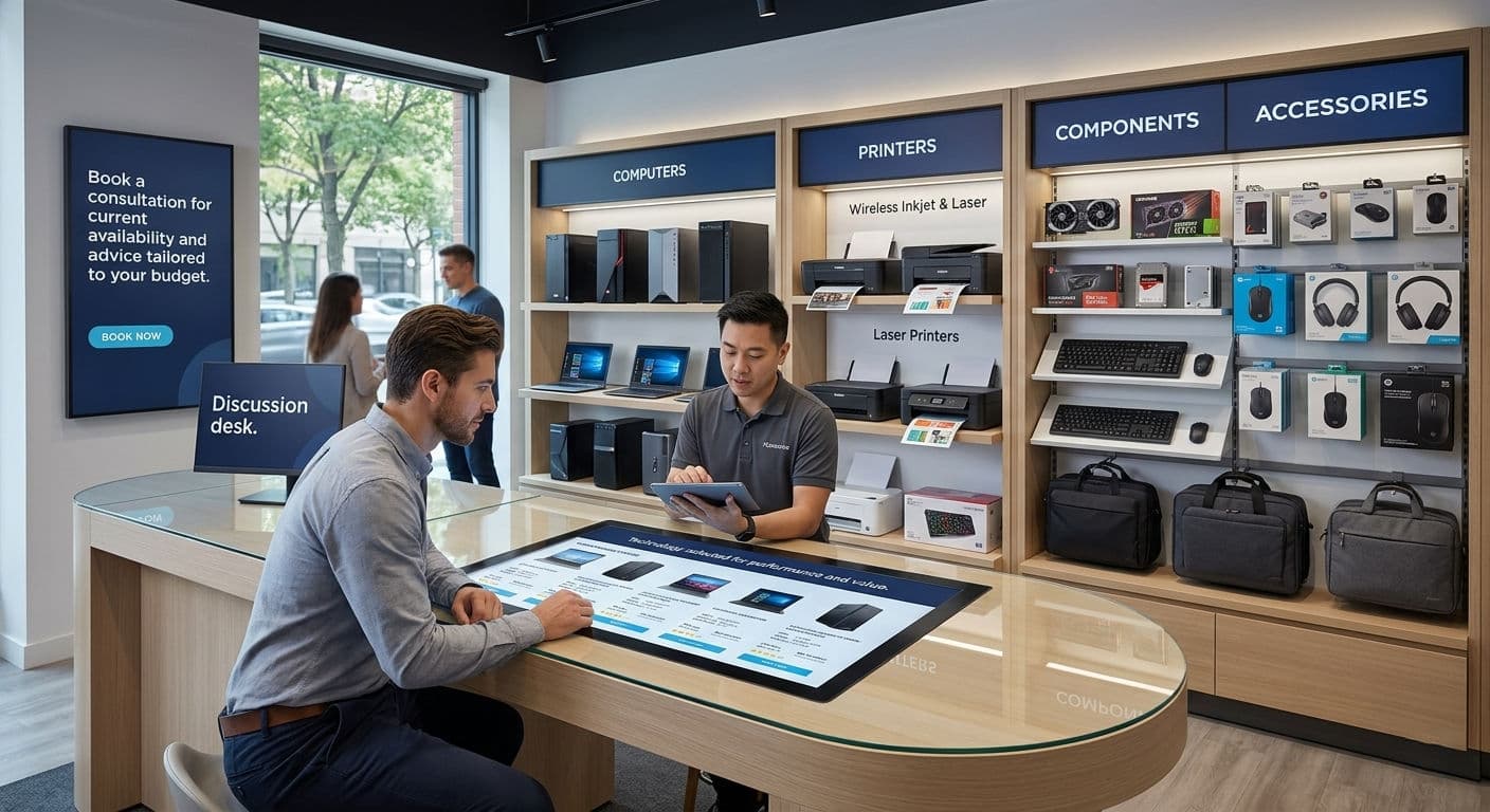 Modern laptop available from Computer World